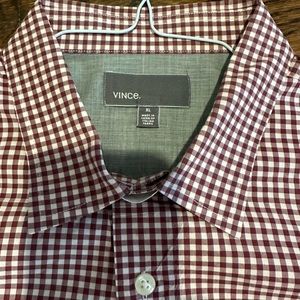 Vince Mens Checkered Buttondown. From armpit to armpit 23 inches.